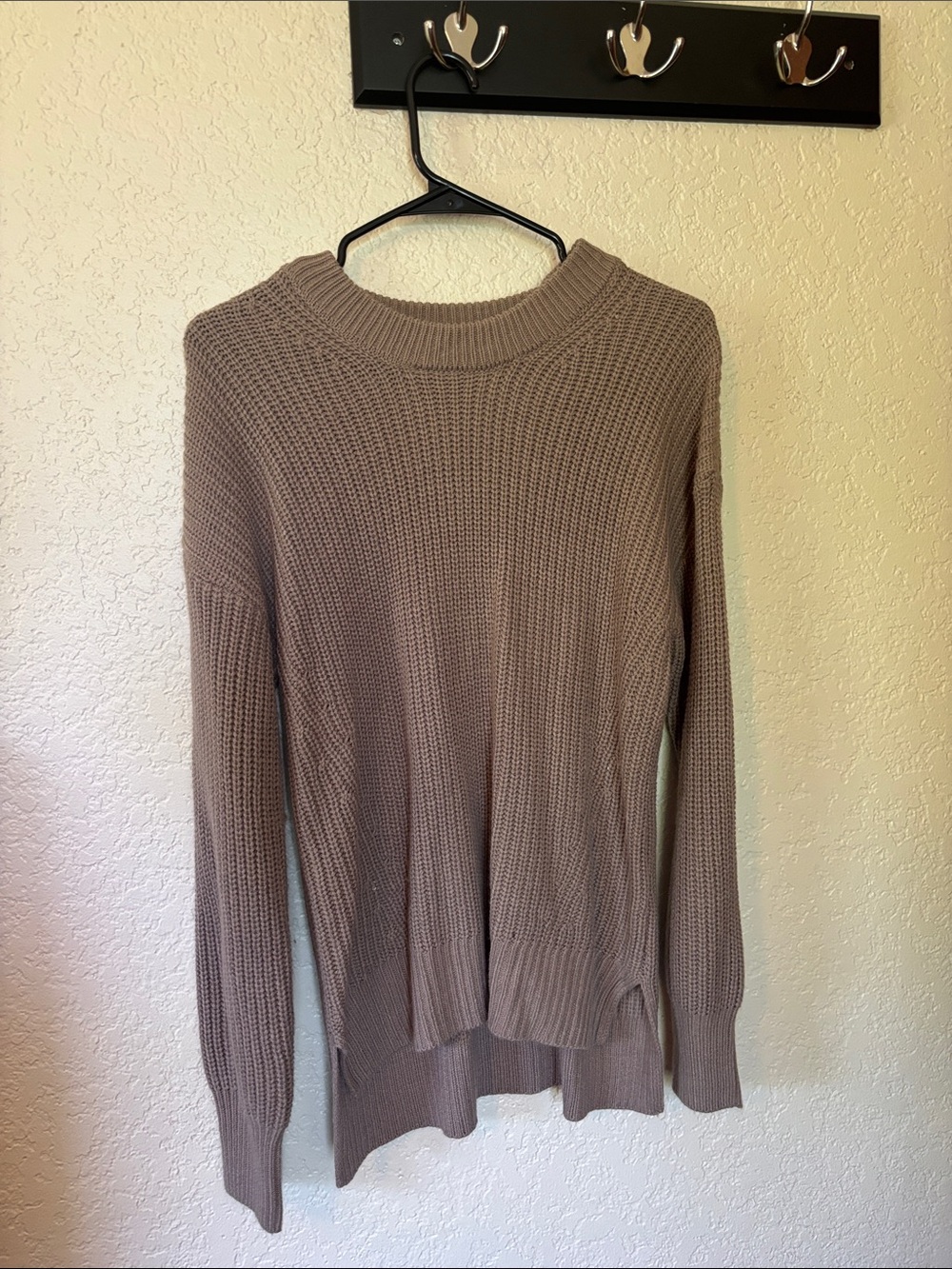 Cozy Taupe Knit Pullover Sweater